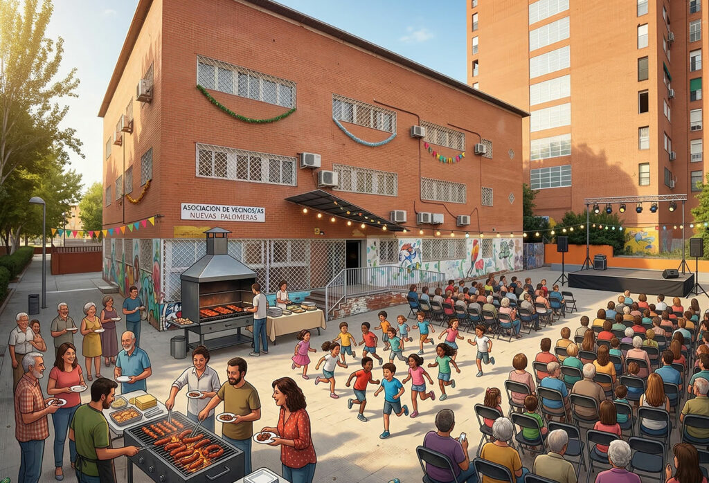 AAVV Nuevas Palomeras - fiesta fin de curso de clases en verano completo